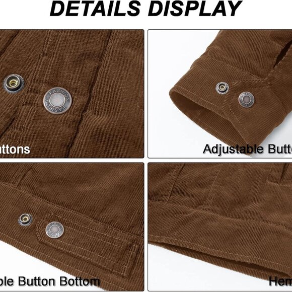 Warm & Fashionable Men's Corduroy Sherpa Jacket - Ideal for Any Winter Occasion - Picture 7 of 7